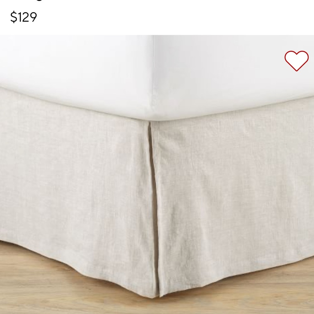 Pottery Barn Queen Belgian Flax Linen bed skirt